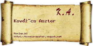 Kovács Aszter névjegykártya