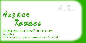 aszter kovacs business card